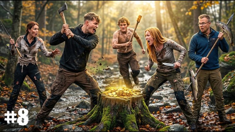 Angelrucksack oder nur Kleidung und Schlafsack? Szene aus dem Catch-to-Survive-Finale